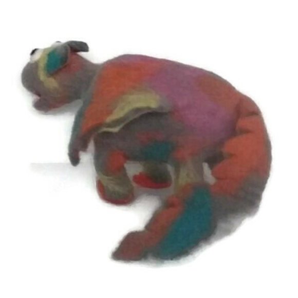 NEW ~ Felt Dinosaur Handmade in Nepal 34cm x 10cm and 110grams. - Picture 5 of 11